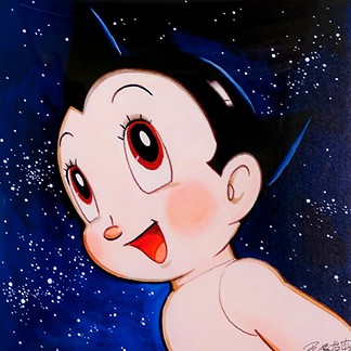 手塚治虫の絵画作品　タイトルは、アトム〜星空〜